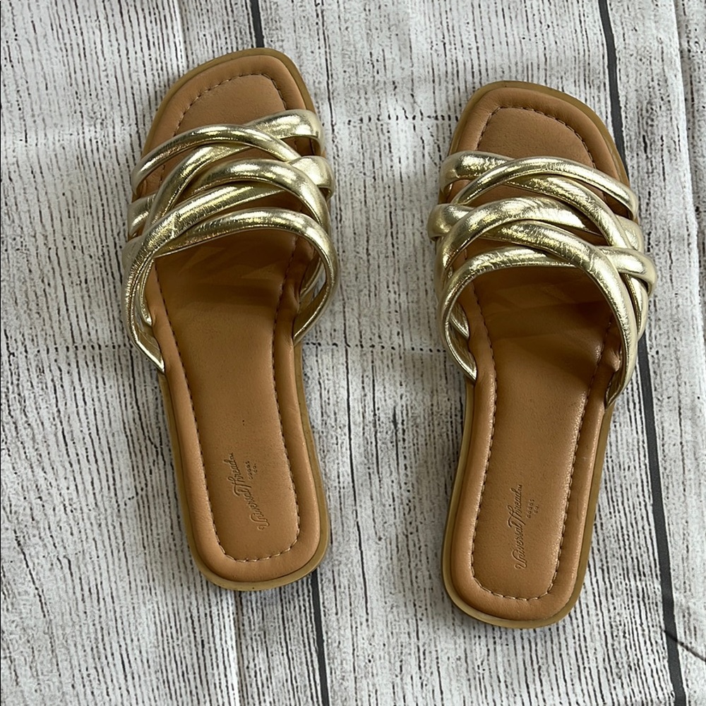 Universal Thread Gold Tan Braided Sandals